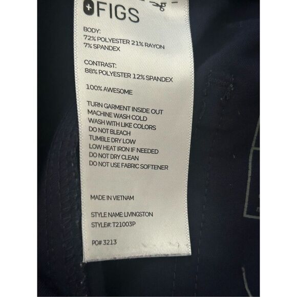 Figs Livingston Basic Scrub Pants XL Petite Navy Blue women’s - Picture 7 of 8